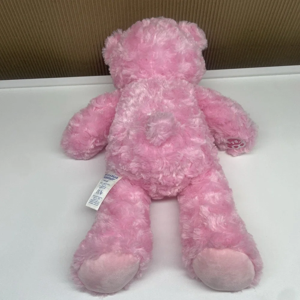 Build-A-Bear Pink Teddy Bear Plush Stuffed Animal Toy Heart Nose